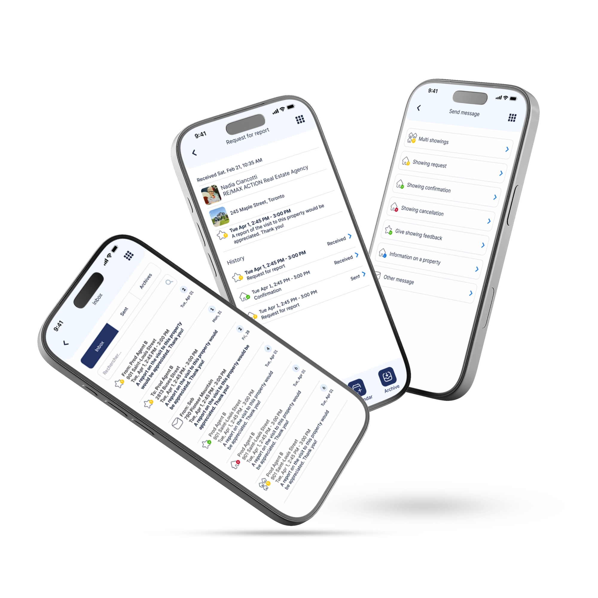 Aperçu mobile de l'application Immocontact